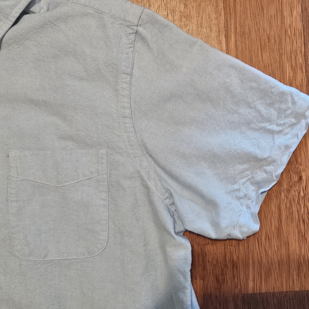 DANIEL CREMIEUX mens Short Sleeve Button Dress Shirt Size LARGE COLOR BLUE LL11 - Picture 4 of 16